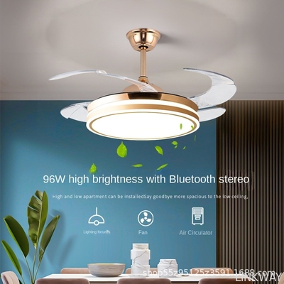 Wholesale factory Crystal Chandelier Ceiling Fan 52 Inch Bluetooth Mute Ceiling Fan Remote Control