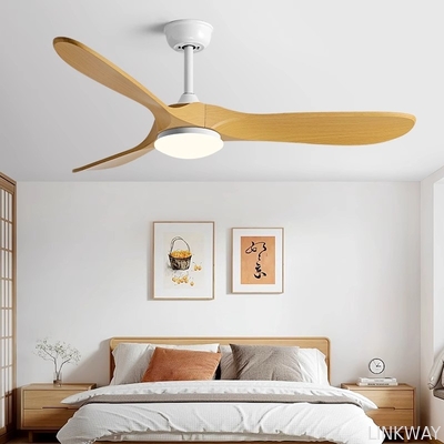 Manufacturer 110V 220V Modern Ceiling Fans With LED Lights Timber DC Motor Remote Control