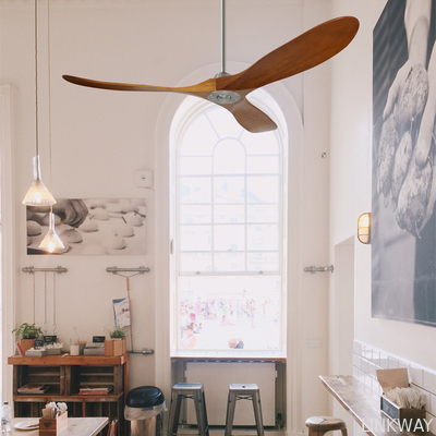 Manufacturer 3 Wooden Blade Modern LED Ceiling Fans Indoor Outdoor Patio Ceiling Fan 60 Inch