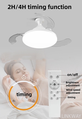 wholesale  3 Color Stepless Dimming Invisible Blade Ceiling Fan With LED Light And Remote