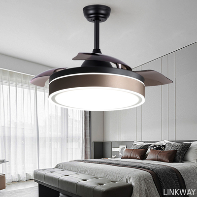 Wholesale factory Invisible Ventilador Ceiling Fan 42 Inch 52 Inch Dimmable Retractable Ceiling Fan With Light
