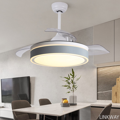 Wholesale factory Invisible Ventilador Ceiling Fan 42 Inch 52 Inch Dimmable Retractable Ceiling Fan With Light