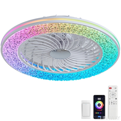 Manufacturer 72W Super Bright APP LED Smart Ceiling Fan Light For Bedroom Apartment Villa