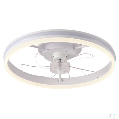 20 Inch Flush Mount Ceiling Fan Light , Bedroom White Fandelier Ceiling Fan With Light