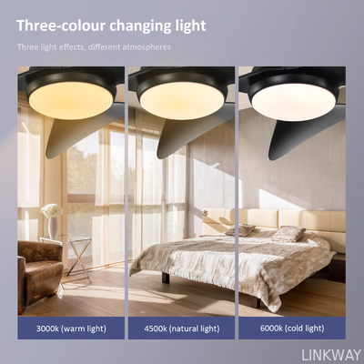 Manufactory  Dimmable LED Flush Mount Ceiling Fan With LED Light Customized