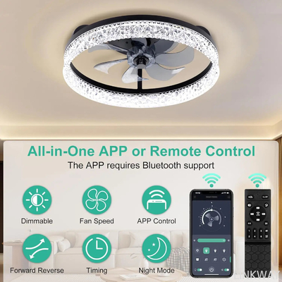 Factory Modern Home Black White Gold Lamp Certificate 48W Ceiling Fans Replacement 5CCT Adjustable with DIP Switch Ceiling Lights
