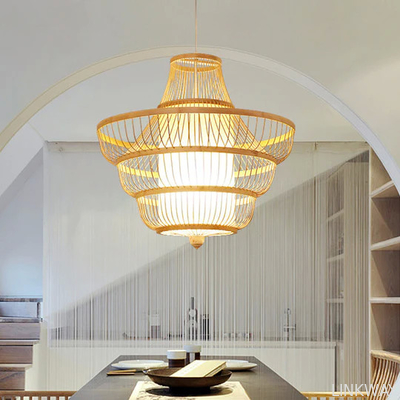 Manufactory Bedroom Living Room Flush Mount LED Ceiling Fan / Rattan Ceiling Fan With Light