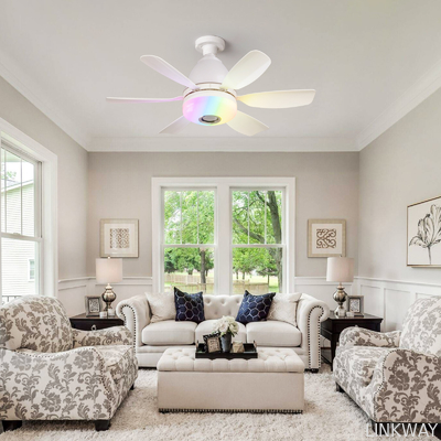 Wholesale factory Intelligent Dimming Home Decoration Ceiling Fan , Moving Head 360 Rotating Ceiling Fan