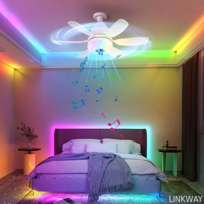 Wholesale factory Intelligent Dimming Home Decoration Ceiling Fan , Moving Head 360 Rotating Ceiling Fan
