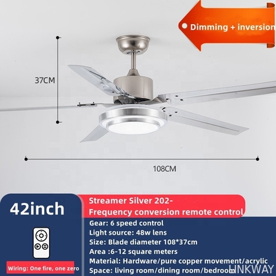 wholesale 220V Home Ceiling Fans 52 Inch Five Metal Blade Ceiling Fan With Light