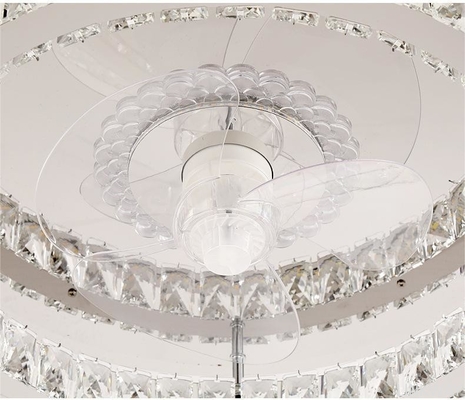 wholesale  Light Luxury Crystal Ceiling Fan Light Nordic Silent Concealed Ceiling Fan With Light