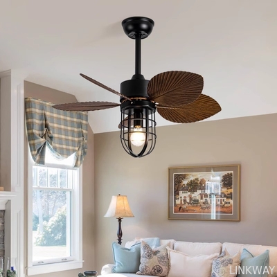 Wholesale factory Custom Dining Room Ceiling Fans Remote Control ABS Retro Smart Home Ceiling Fan Light