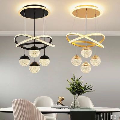 Custom Crystal Ceiling Fan Light , Chandelier Ceiling Fan With Pendant Light