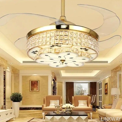 Wholesale factory 42 Inch Crystal Ceiling Fan Light , Modern European Style Ceiling Fans