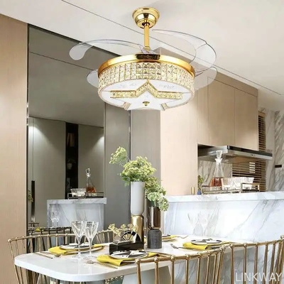Wholesale factory 42 Inch Crystal Ceiling Fan Light , Modern European Style Ceiling Fans