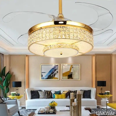Wholesale factory 42 Inch Crystal Ceiling Fan Light , Modern European Style Ceiling Fans