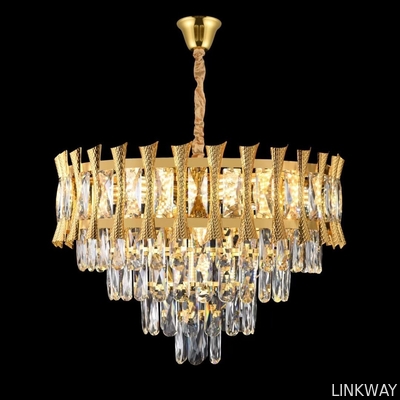 Wholesale   Retractable Crystal Chandelier Ceiling Fan With Light And Remote Control