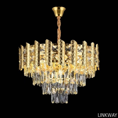 Wholesale   Retractable Crystal Chandelier Ceiling Fan With Light And Remote Control