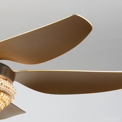 Wholesale     Living Room Crystal LED Ceiling Fan 52 Inch Remote Control