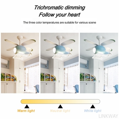 Manufactory Custom Helicopter Ceiling Fan Light , Airplane Ceiling Fan Remote Control For Kids Room