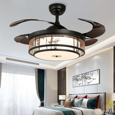 wholesale  Safe Indoor Fan Light Remote Control Ceiling Lighting Chandelier With Fan