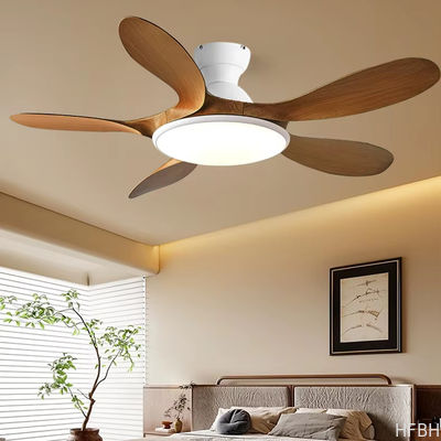 Classic 42'' Flush Mount Wood Ceiling Fan With 5 Blades 20cm Tall Hugger Pattern Remote Control
