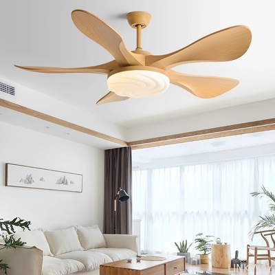 Manufacturer Cream Wind Wooden Blade 48 Inch Ceiling Fan With Light And Remote Control