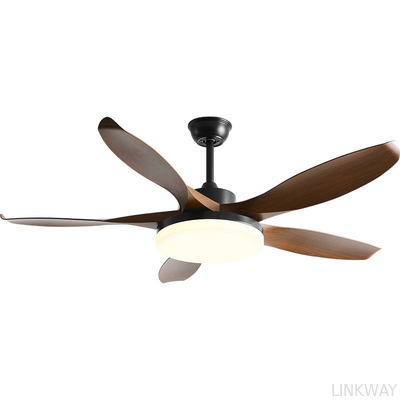 Manufacturer Minimalist Wooden Blade Ceiling Fan 46 Inch 5 Blades Household Integrated Fan Pendant Light