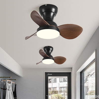 Solid Wood Ceiling Fan 22 inch Silent Fan Pendant Light Variable Frequency