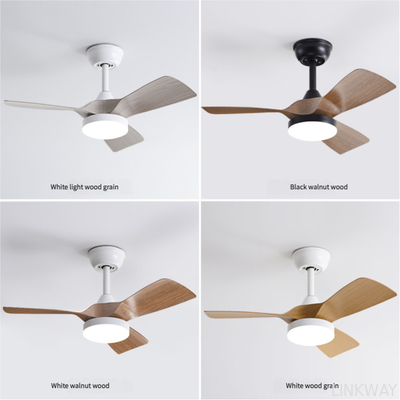 Manufacturer 32 Inch Simple Frequency Wooden Blade Ceiling Fan Conversion Nordic Home Fan Light