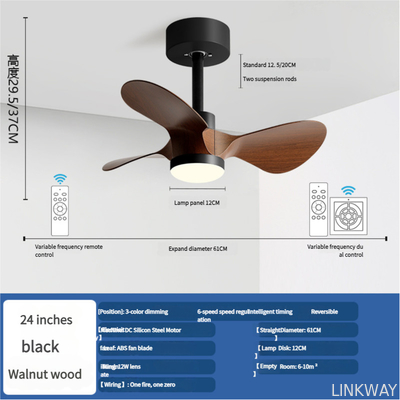 Wholesale factory 20 Inch Small Ceiling Fan Light American Retro Silent Electric Fan Pendant Light