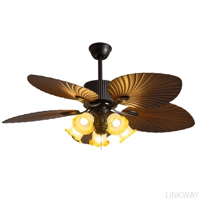 Factory New Product Home Decorative 52 Inch ABS 5 Blades Palm Leaves Household Remote Control Bldc Ceiling Fan