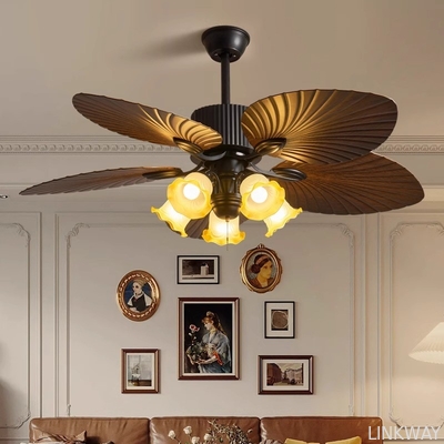 Factory New Product Home Decorative 52 Inch ABS 5 Blades Palm Leaves Household Remote Control Bldc Ceiling Fan