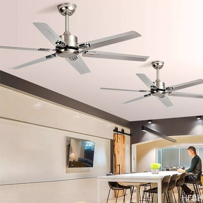 NEW Style 48 52 56 Inches Dc Ac Modern Indoor Energy Efficient Stainless Steel / Wood Blades Ceiling Fan With Led Light