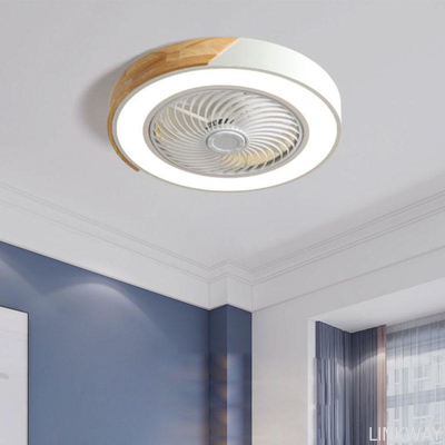 Factory Smart Ceiling Fan Fans With Lights Remote Control Bedroom Decor Lamp 52cm Air Invisible Blades Retractable Silent
