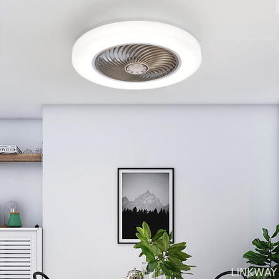 Manufactory Smart Ceiling Fan Fans With Lights Remote Control Bedroom Decor Lamp 52cm Air Invisible Blades Retractable Silent