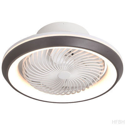 Modern LED Lights Enclosed Ceiling Fan with 6 Wind Speeds Bladeless Fan Chandelier for Bedroom Living