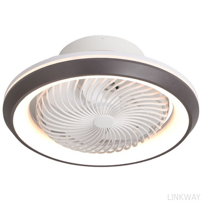 Wholesale factory Modern LED Lights Enclosed Ceiling Fan with 6 Wind Speeds Bladeless Fan Chandelier for Bedroom Living