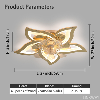 Wholesale factory 27.2 Inches Modern Style OEM ODM 50W LED Ceiling Fan Lights with Remote for Bedroom Living Room / Dining Room