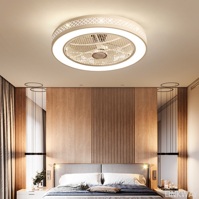 Wholesale   LED Ceiling Fan Bedroom Pink Color Child Room Design Simple Safety Ceiling Fan