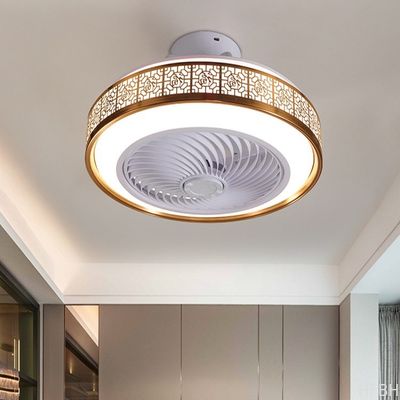 Modern Chinese-Style LED Ceiling Fan Lamp Cross-Border Exclusive for Living Dining Room Integrated LED Ceiling Fan