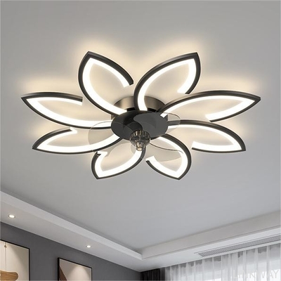 Wholesale factory Fashion Art Multi-head Petal Inverter Fan Light For Living Room Bedroom