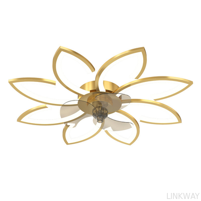Wholesale factory Fashion Art Multi-head Petal Inverter Fan Light For Living Room Bedroom