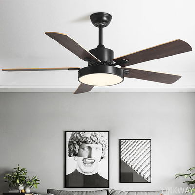 Wholesale Household 52 Inch DC Motor Solid Wood 5 Blades Modern Home Decor Mute Bldc Led Ceiling Fan With Light Remote Control
