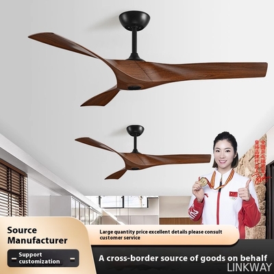 Wholesale Factory Large Modern Retro Industrial Ceiling Fan for Dining Living Room Variable Frequency Mute Remote Control Non-Light LED Plastic
