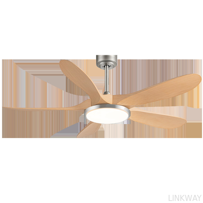 Manufacturer 56-Inch Modern Ceiling Fan With 5 ABS Blades And Iron Lamp Body DC Motor Remote Control For Living Room