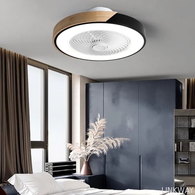 Manufacturer  20-Inch Low Profile Ceiling Fan with ABS Remote Control Small Bedroom Three-Light (Black White Grey) Light Color Options
