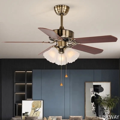Factory Decorative Lighting Ceiling Fan 5 Blades Restaurant 220V Ceiling Fan Light