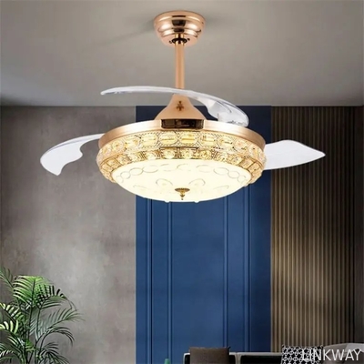 wholesale  Nordic Decorative Lighting 42 Inch Indoor Gold Dimming Remote Control Ceiling Fan Light