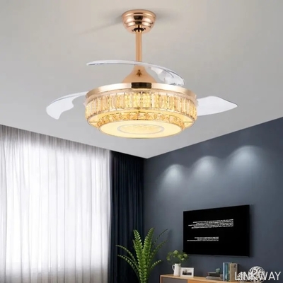 wholesale  Nordic Decorative Lighting 42 Inch Indoor Gold Dimming Remote Control Ceiling Fan Light